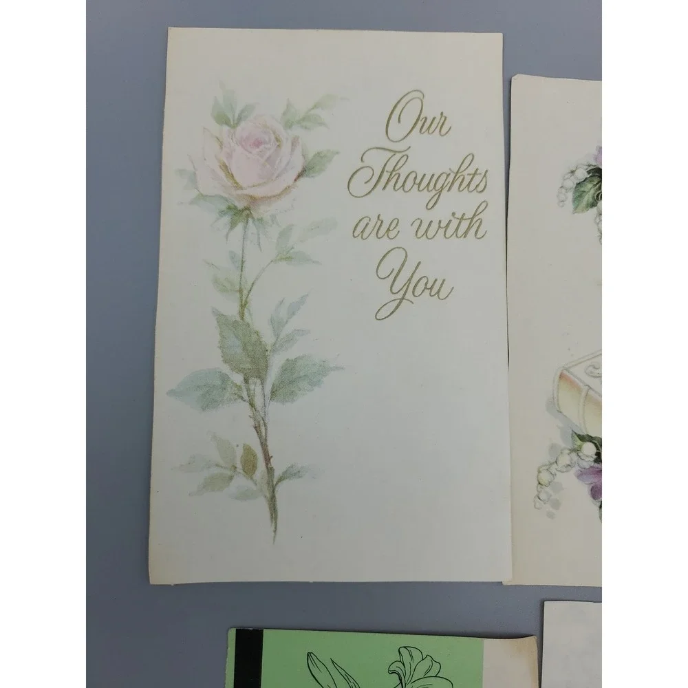 6 Old Vintage Used Greeting Card Fronts for‎ Crafts Lily Sympathy Prayer